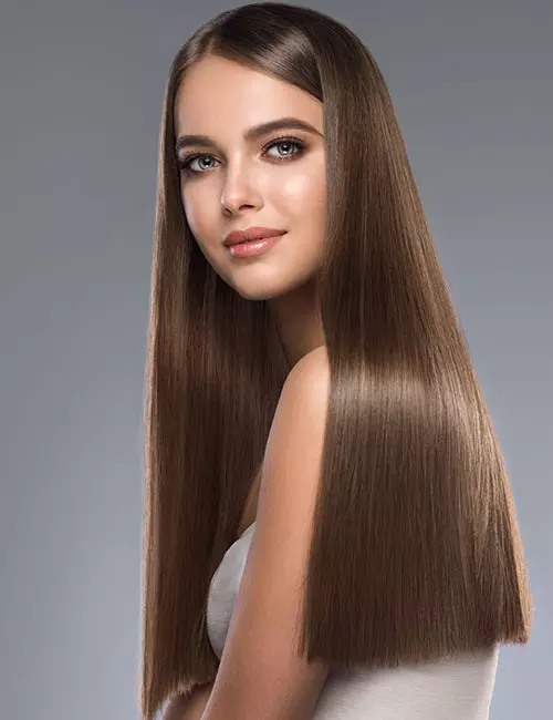 Classic straight blunt cut hairstyle for thick hair