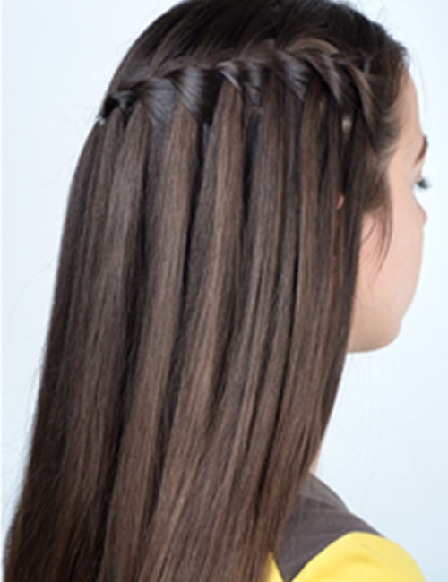 Back to School Hairstyles - Waterfall Braid