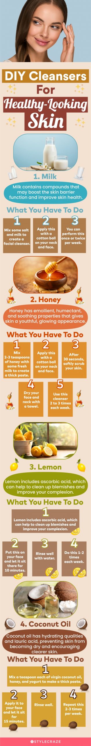 diy cleansers for healthy looking skin [infographic]