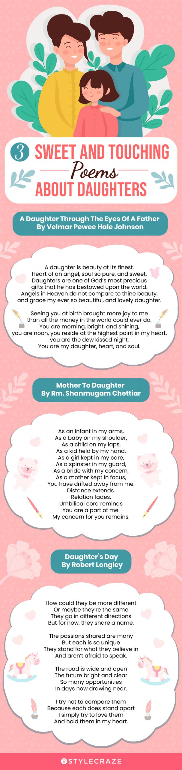 sweet and touching poems about daughters (infographic)