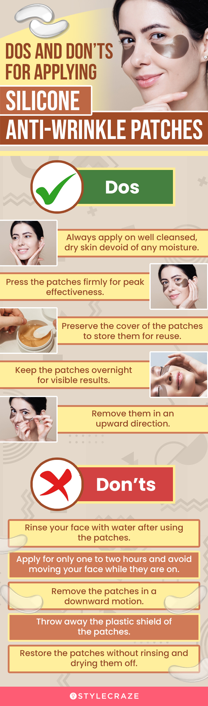 Do’s And Don’ts For Applying Silicone Anti-Wrinkle Patches (infographic)