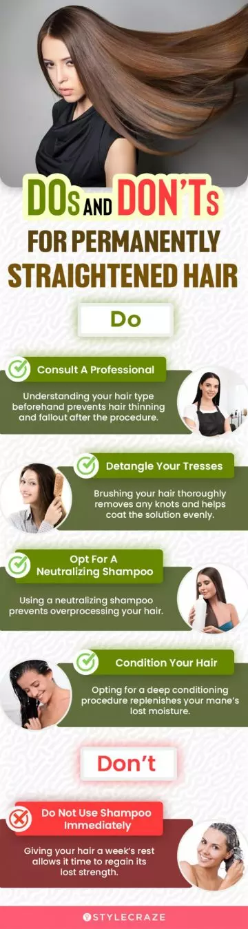 dos and don’ts for permanently straightened hair (infographic)
