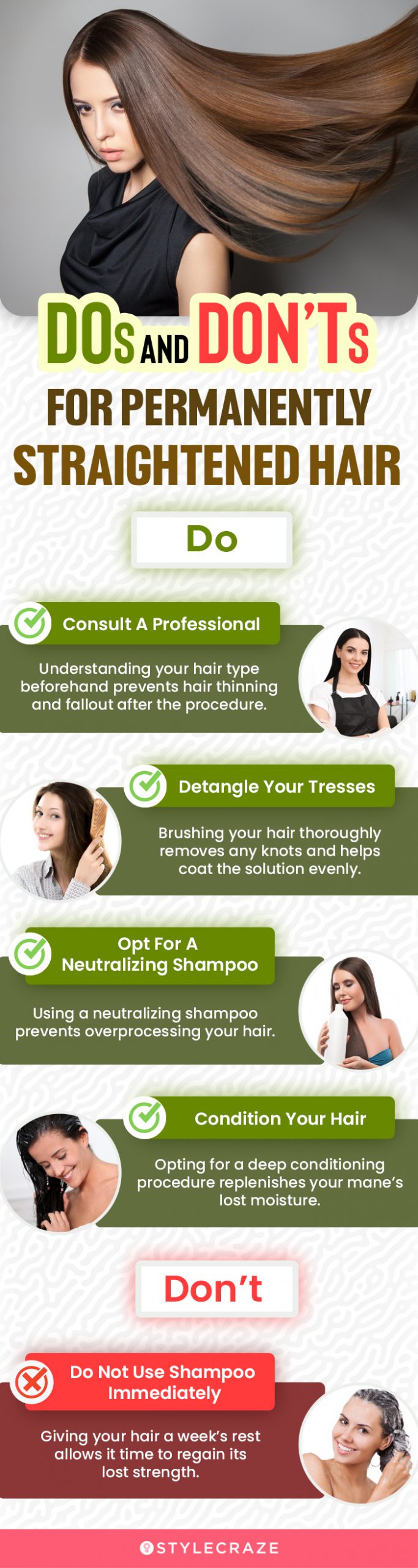 dos and don’ts for permanently straightened hair (infographic)
