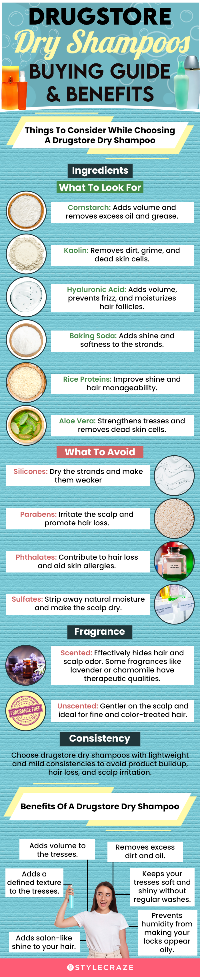 Drugstore Dry Shampoos: Buying Guide & Benefits (infographic)