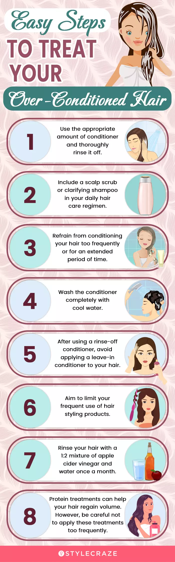 easy steps to treat your over conditioned hair (infographic)