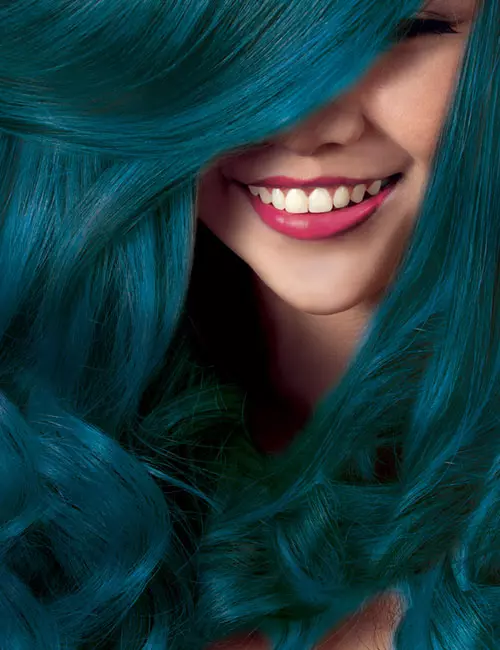 Electric blue hair color for east Asian ladies