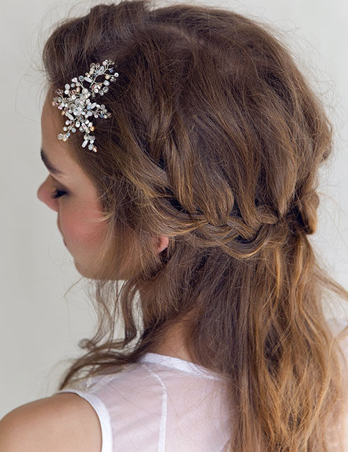 Elegant waterfall braid hairstyle