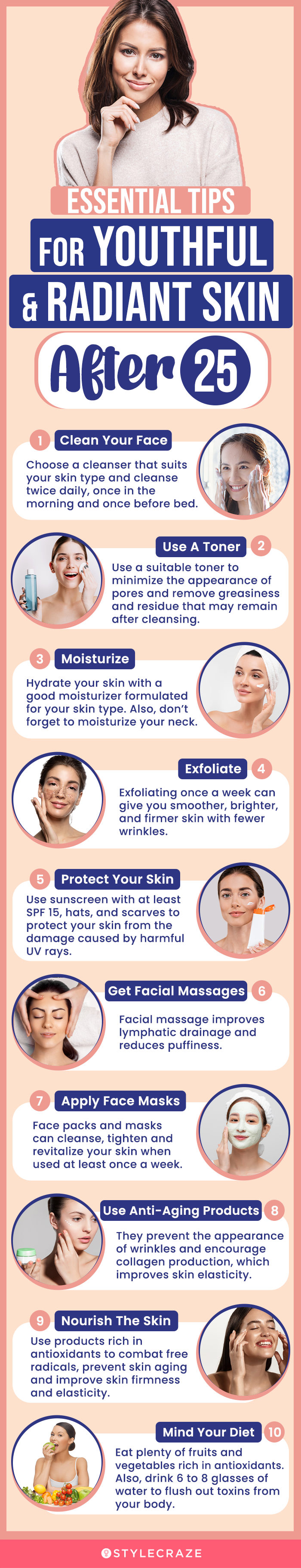 essential tips for youthful and radiant skin after 25 (infographic)