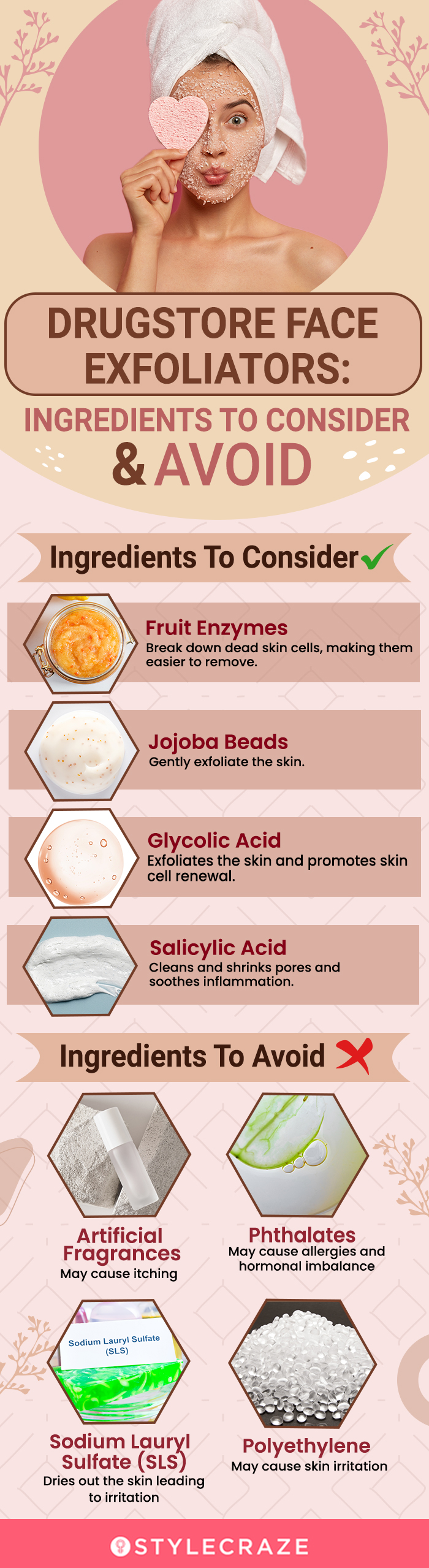 Drugstore Face Exfoliators: Ingredients To Consider & Avoid (infographic)