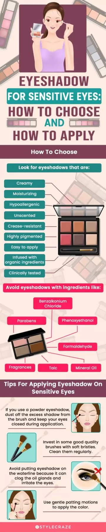 Eyeshadow For Sensitive Eyes: How To Choose & How To Apply (infographic)