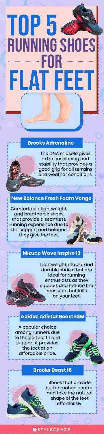 top 5 running shoes for flat feet (infographic)