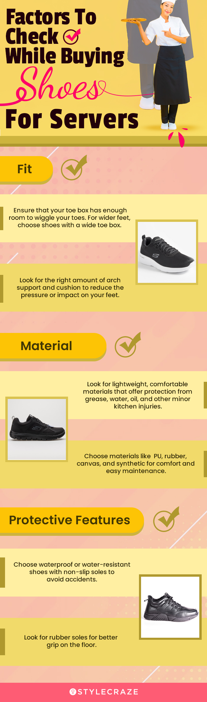Factors To Check While Buying Shoes For Servers (infographic)