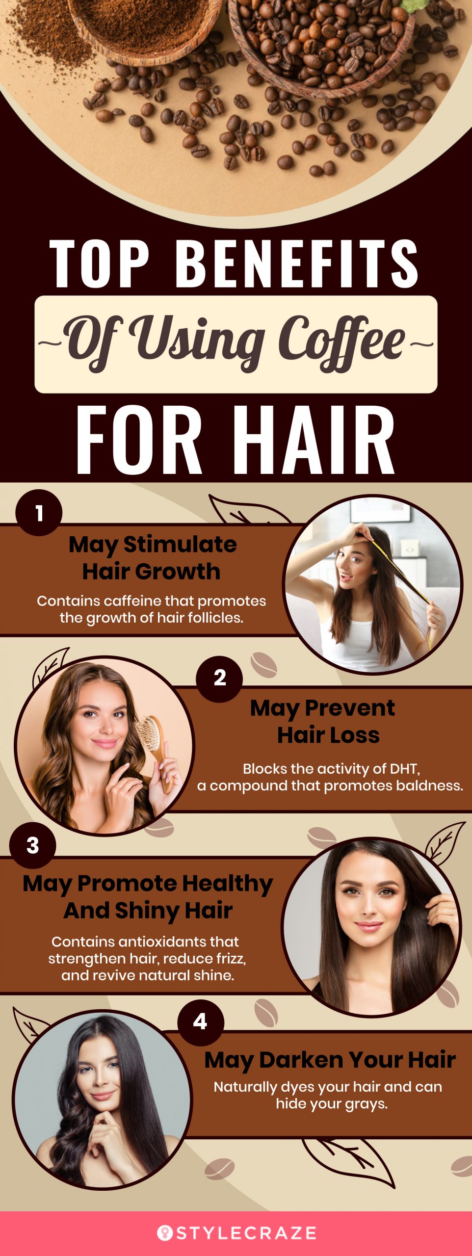 top benefits of using coffee for hair (infographic)