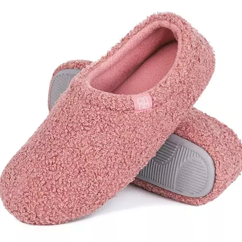 HomeTop Women's Fuzzy Curly Fur Memory Foam Loafer<br/>