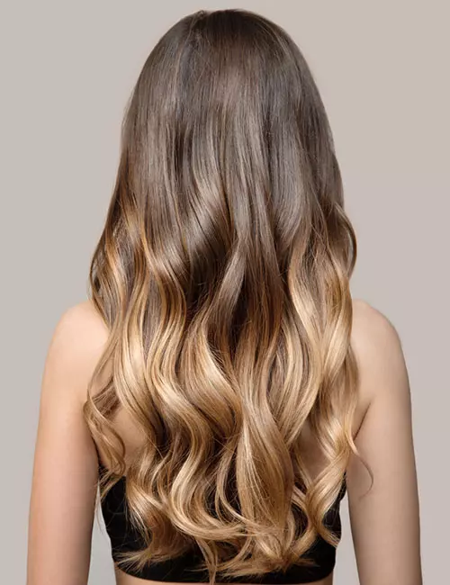 Honey blonde ombre hairstyle for thick hair