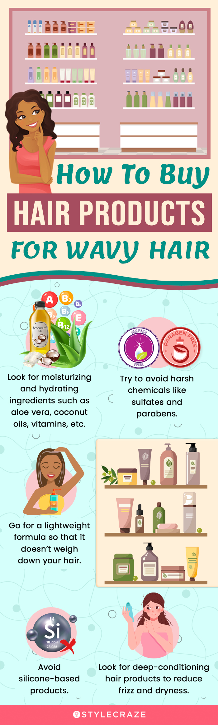 How To Buy Hair Products For Wavy Hair (infographic)