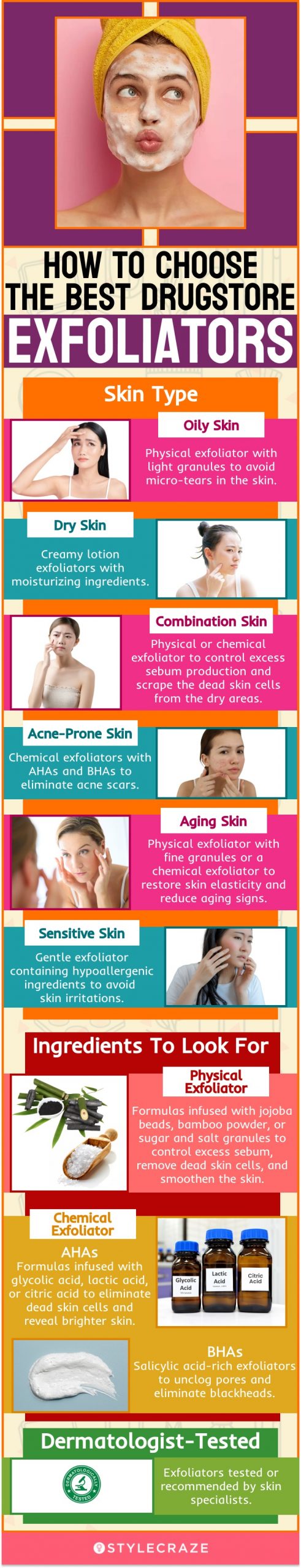 How To Choose The Best Drugstore Exfoliators (infographic)