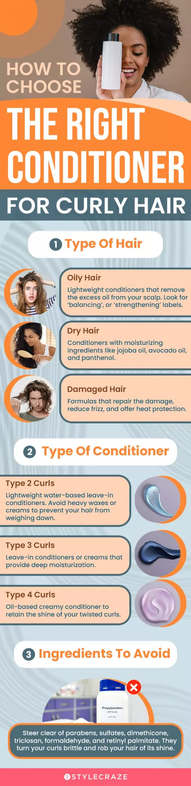 How To Choose The Right Conditioner For Curly Hair (infographic)