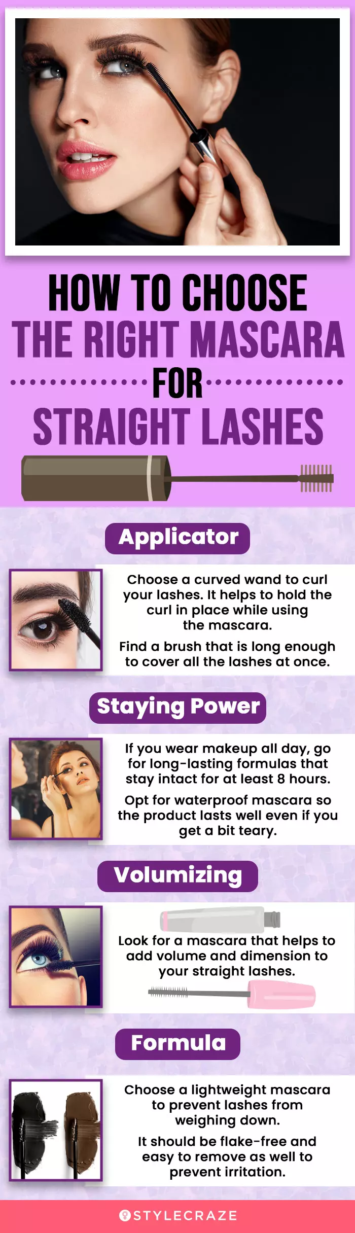 How To Choose The Right Mascara For Straight Lashes (infographic)