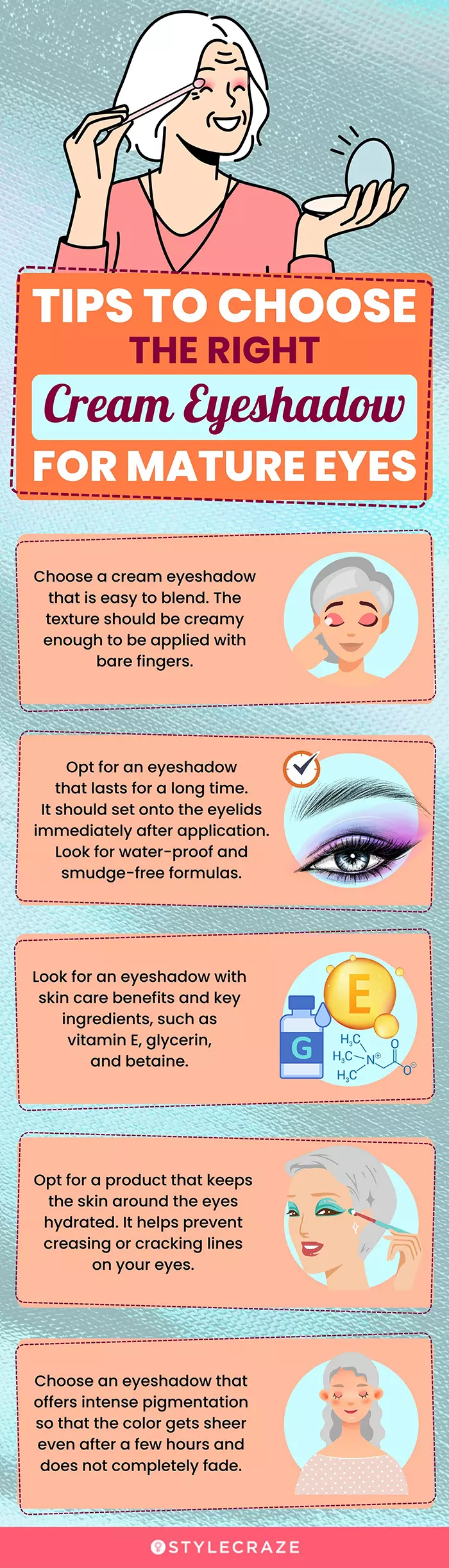 Tips To Choose The Right Cream Eyeshadow For Mature Eyes (infographic)