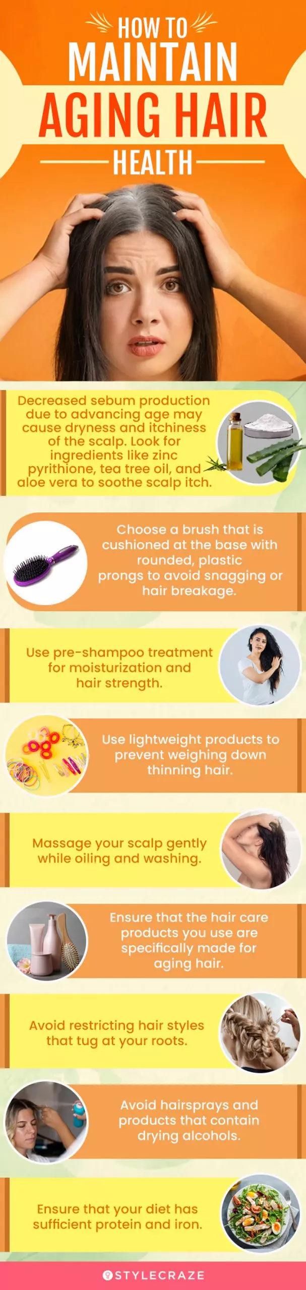 How To Maintain Aging Hair Health (infographic)