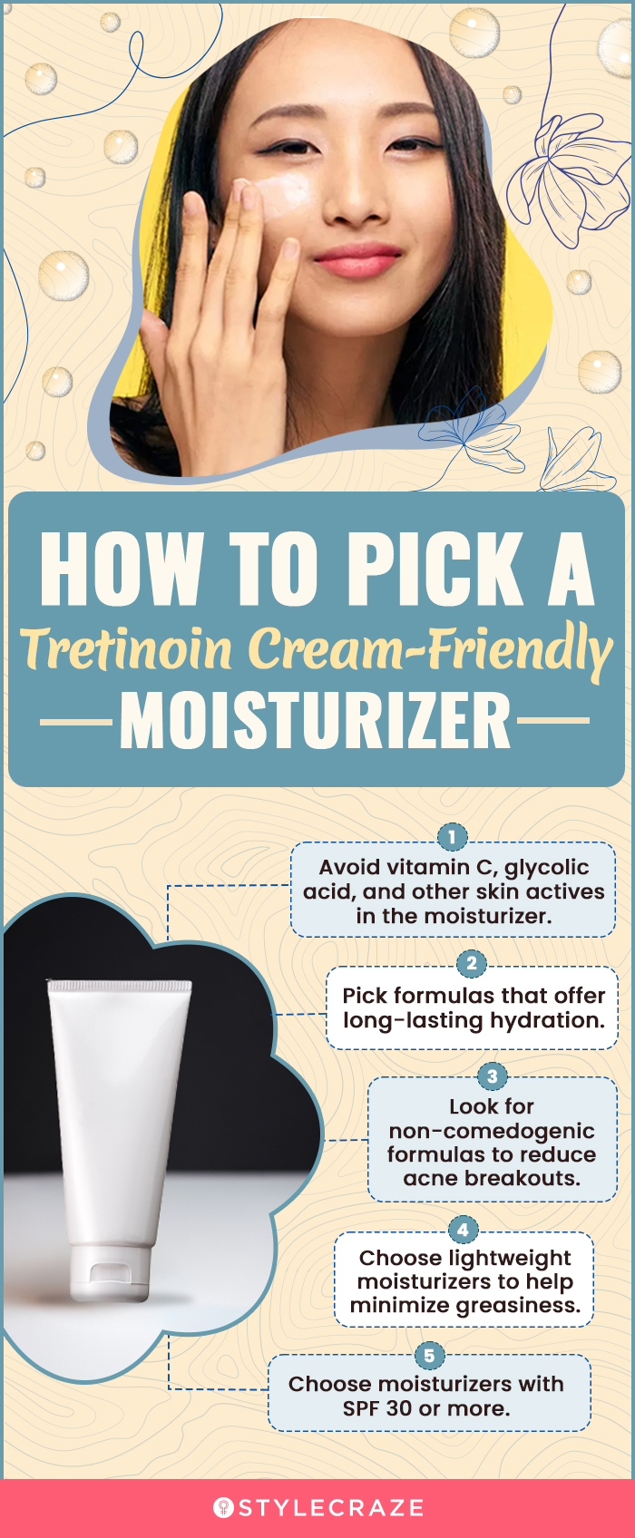 How To Pick A Tretinoin Cream-Friendly Moisturizer (infographic)