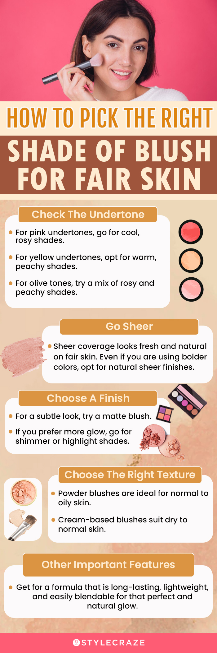 How To Pick The Right Shade Of Blush For Fair Skin (infographic)