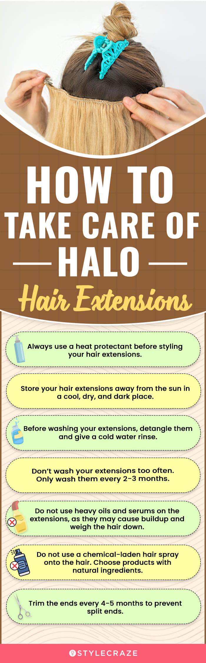 How To Take Care Of Halo Hair Extensions [infographic]