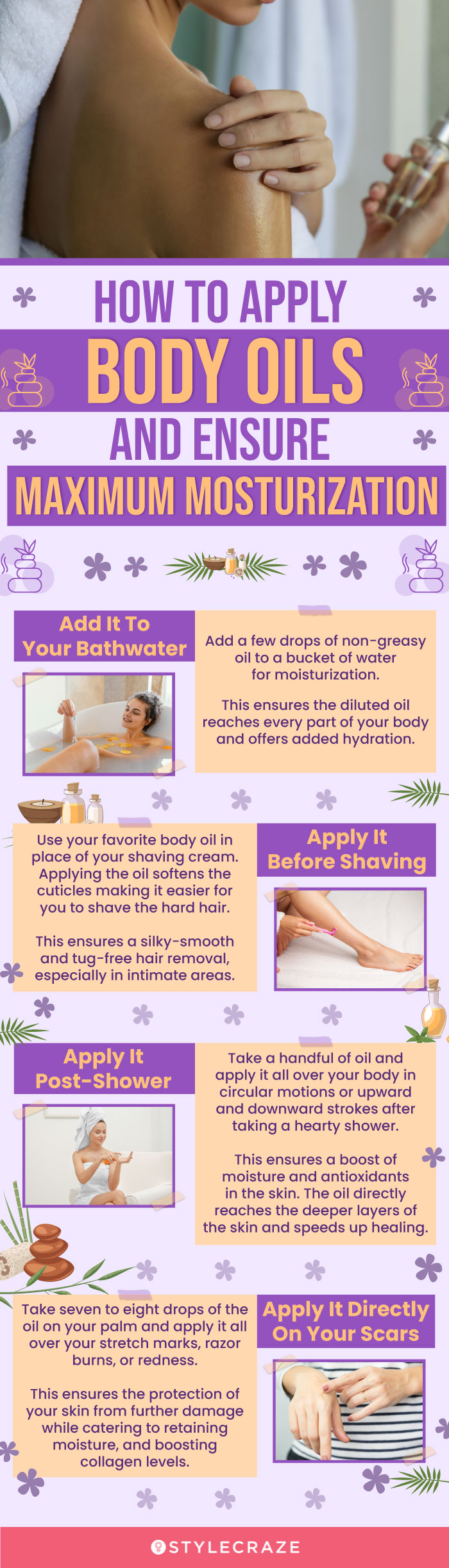 How To Apply Body Oils And Ensure Maximum Moisturization (infographic)