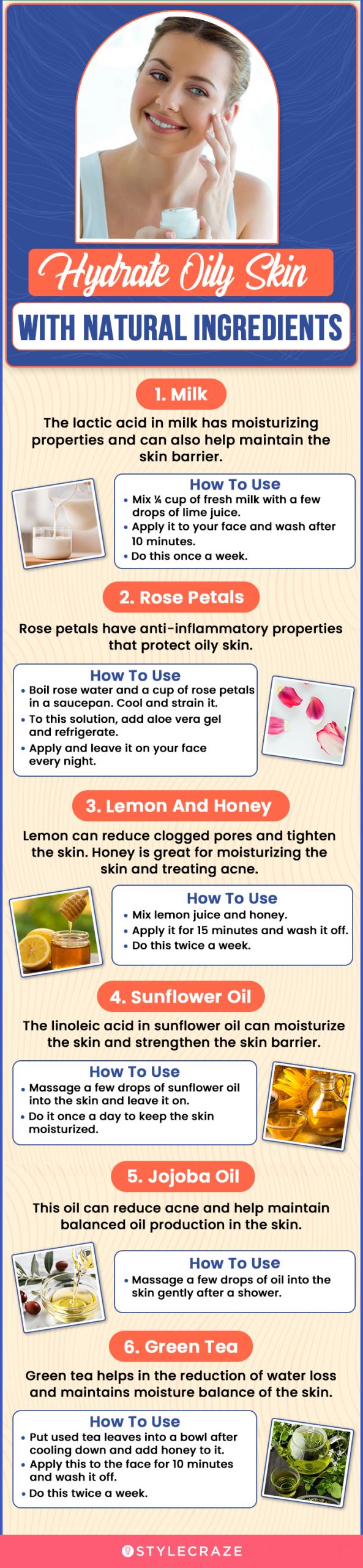 hydrate oily skin with natural ingredients(infographic)