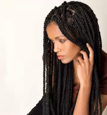 Jet black Senegalese twists, ways to style your crochet braids