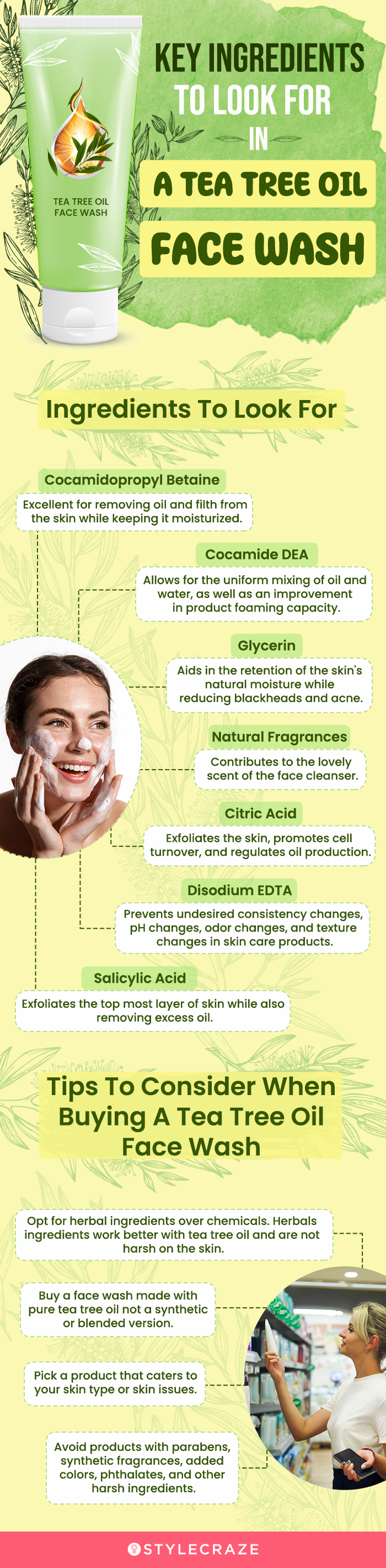 Key Ingredients To Look For In A Tea Tree Oil Face Wash (infographic)