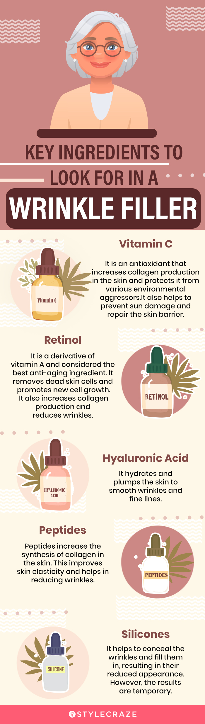 Key Ingredients To Look For In A Wrinkle Filler (infographic)
