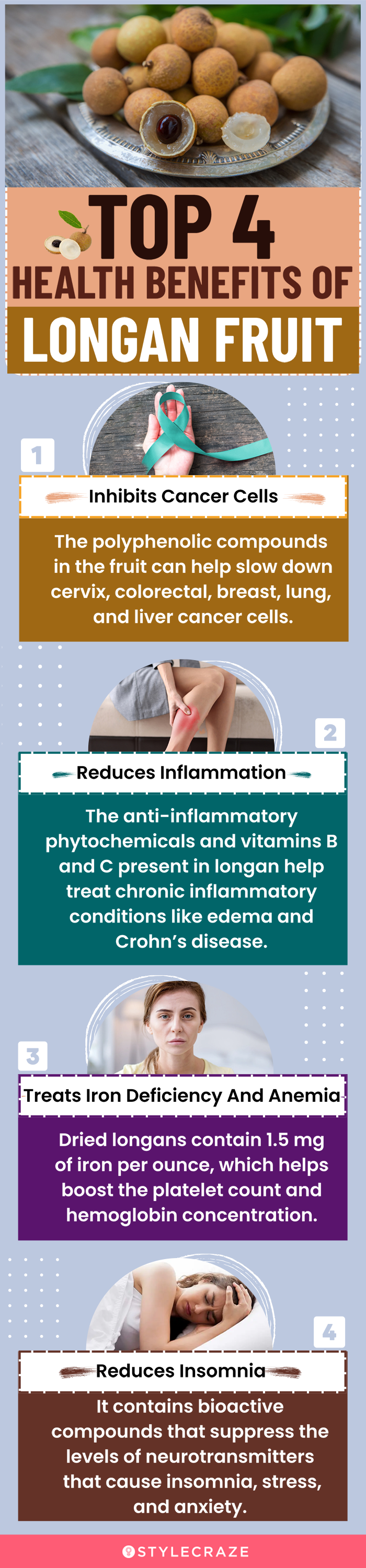 top 4 health benefits of longan fruit (infographic)