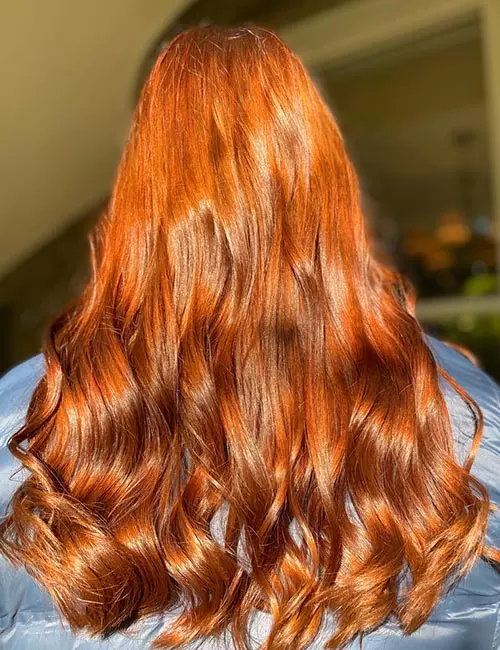 Metallic copper hair color