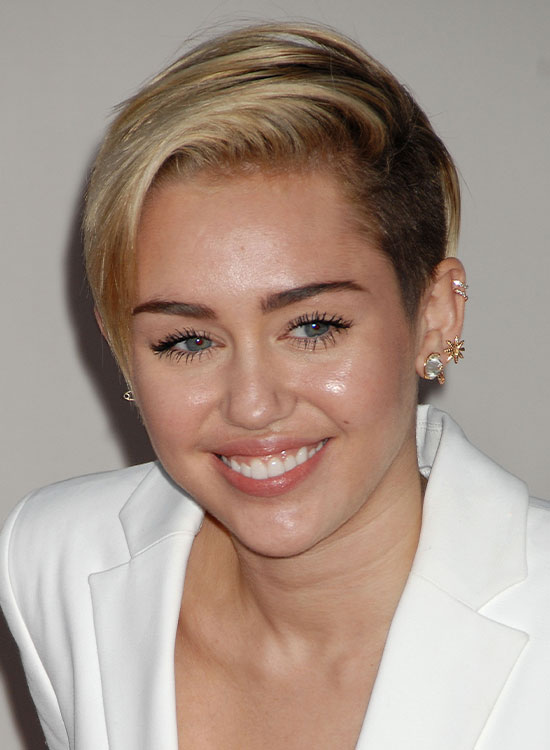 Miley Cyrus sporting an asymmetrical undercut