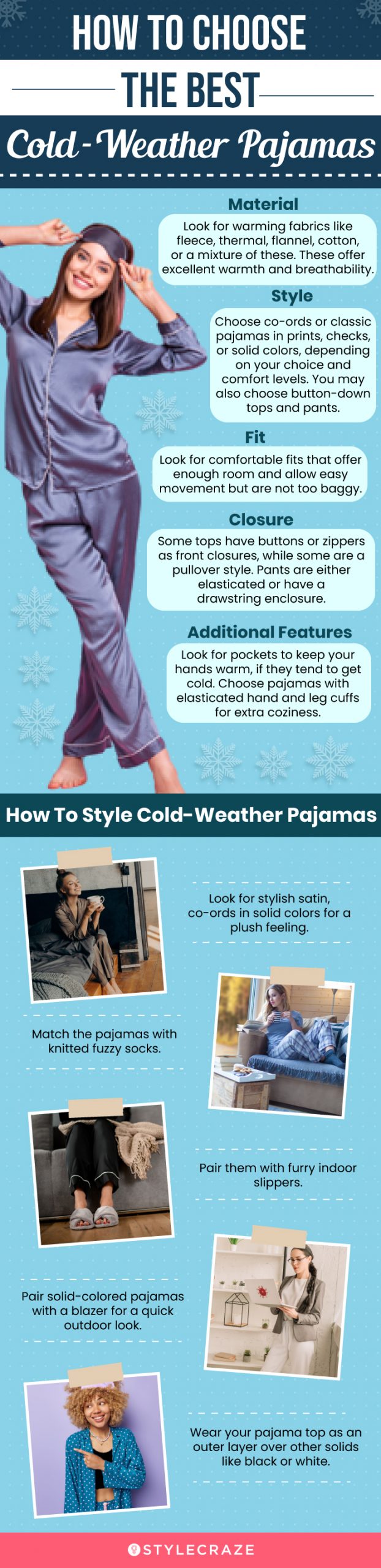 How To Choose The Best Cold-Weather Pajamas (infographic)