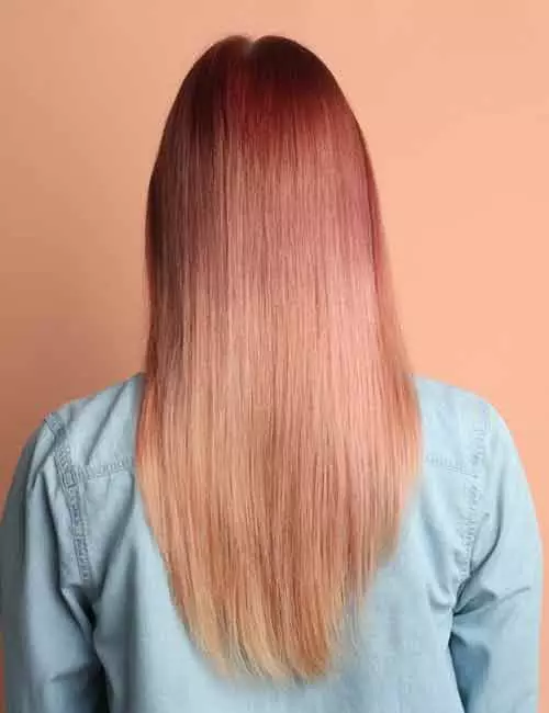 Peach ombre for medium length hair
