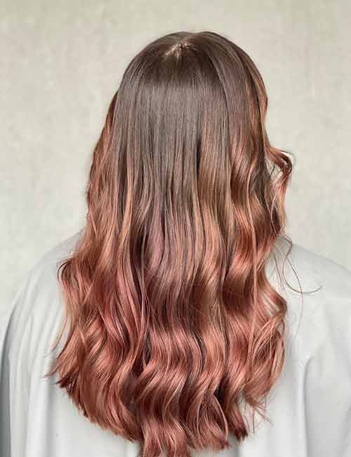 Pink ash brown hair color