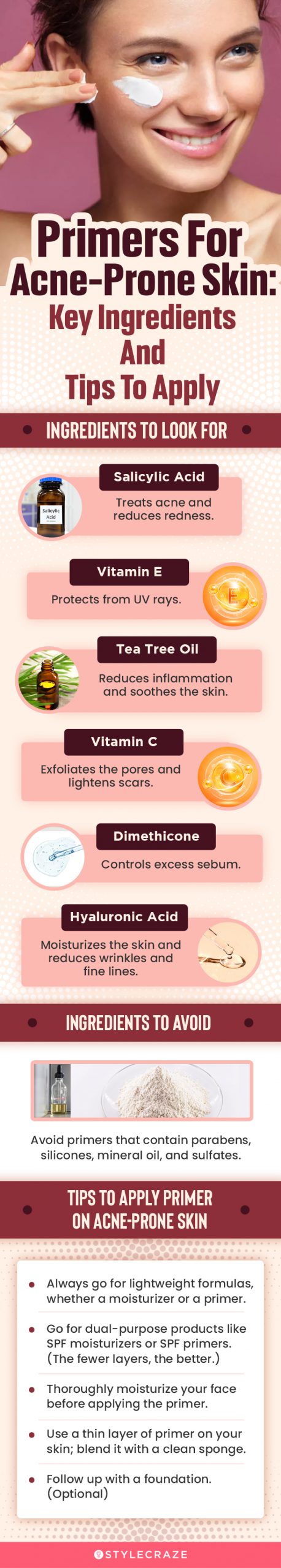 Primers For Acne–Prone Skin: Key Ingredients And How To Apply [infographic]