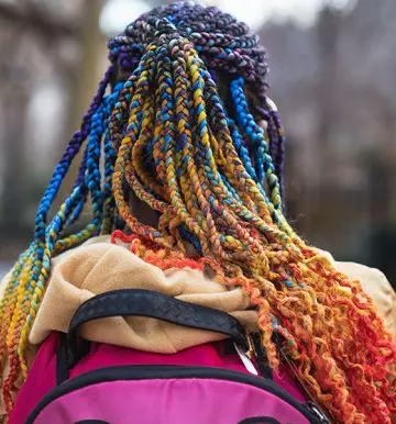 Rainbow box braids crochet braids