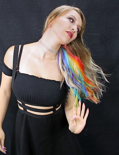 Rainbow mix peekaboo highlights
