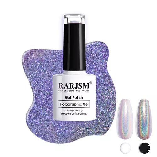 Rarjsm Holographic Silver Glitter Nail Polish