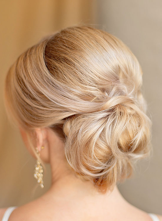 Rearview of low updo hairstyles
