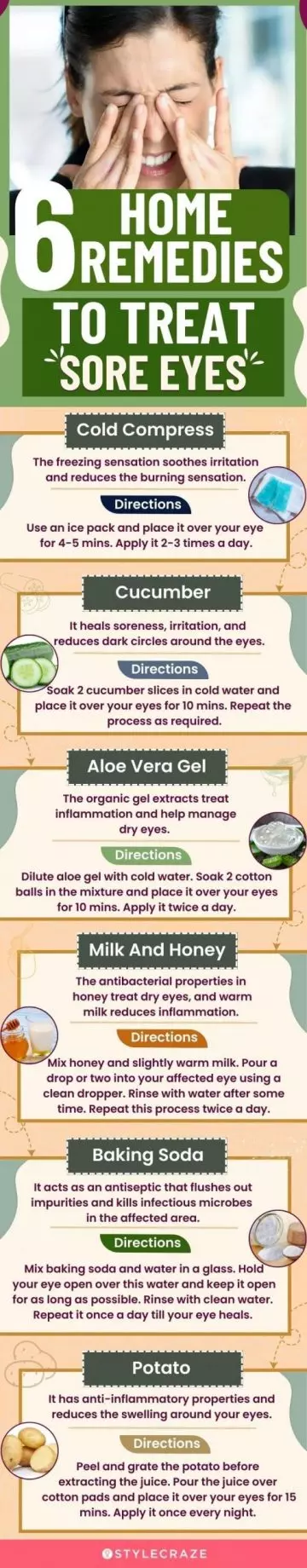 6 home remedies to treat sore eyes (infographic)