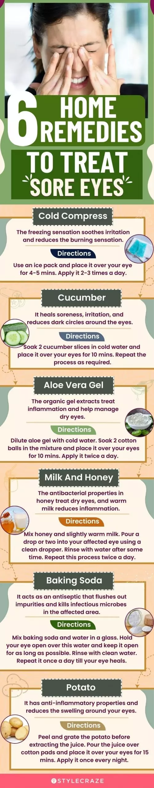 6 home remedies to treat sore eyes (infographic)