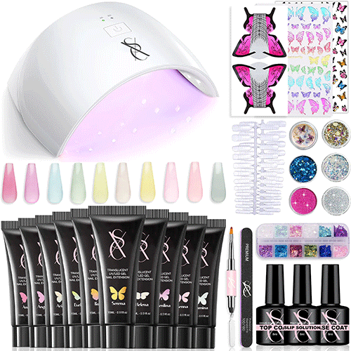 Best Non-Sticky Formula: SXC Cosmetics P-05 Poly Extension Gel Nail Kit