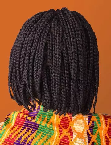 Simple thin braided bob hairstyle