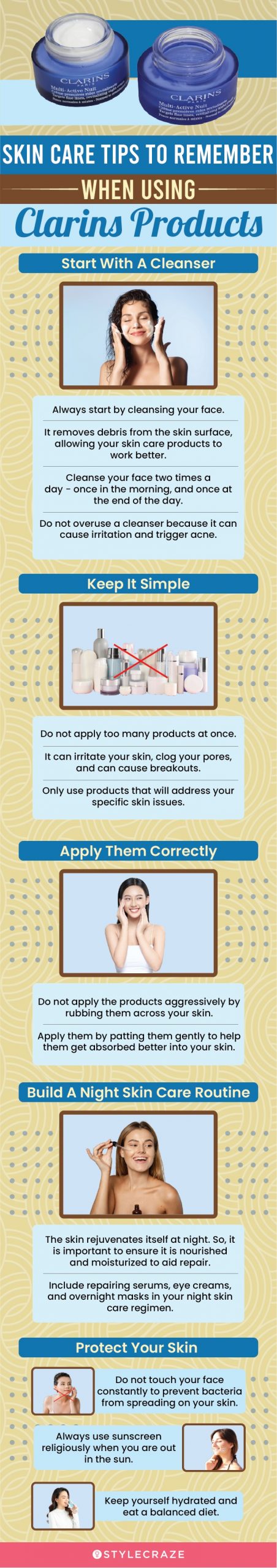 Skincare Tips To Remember When Using Clarins Products (infographic)