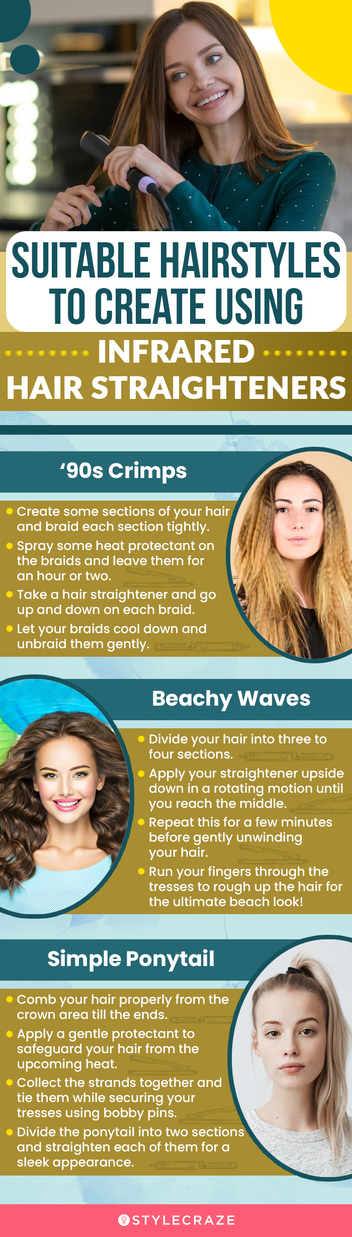 Suitable Hairstyles To Create Using Infrared Hair Straighteners (infographic)